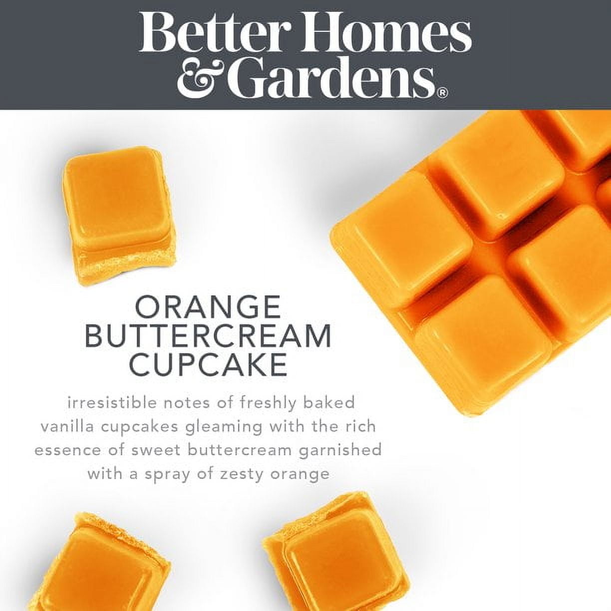 Orange Buttercream Cupcake Scented Wax Melts, Better Homes & Gardens, 2.5 oz (1-Pack)