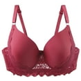thumbnail image 3 of ATOYSOY 3 Pac Bras for Women Solid Lace Bras Comfortable Push Up Bralette Everyday Bra Underwear (Wine,100C), 3 of 6