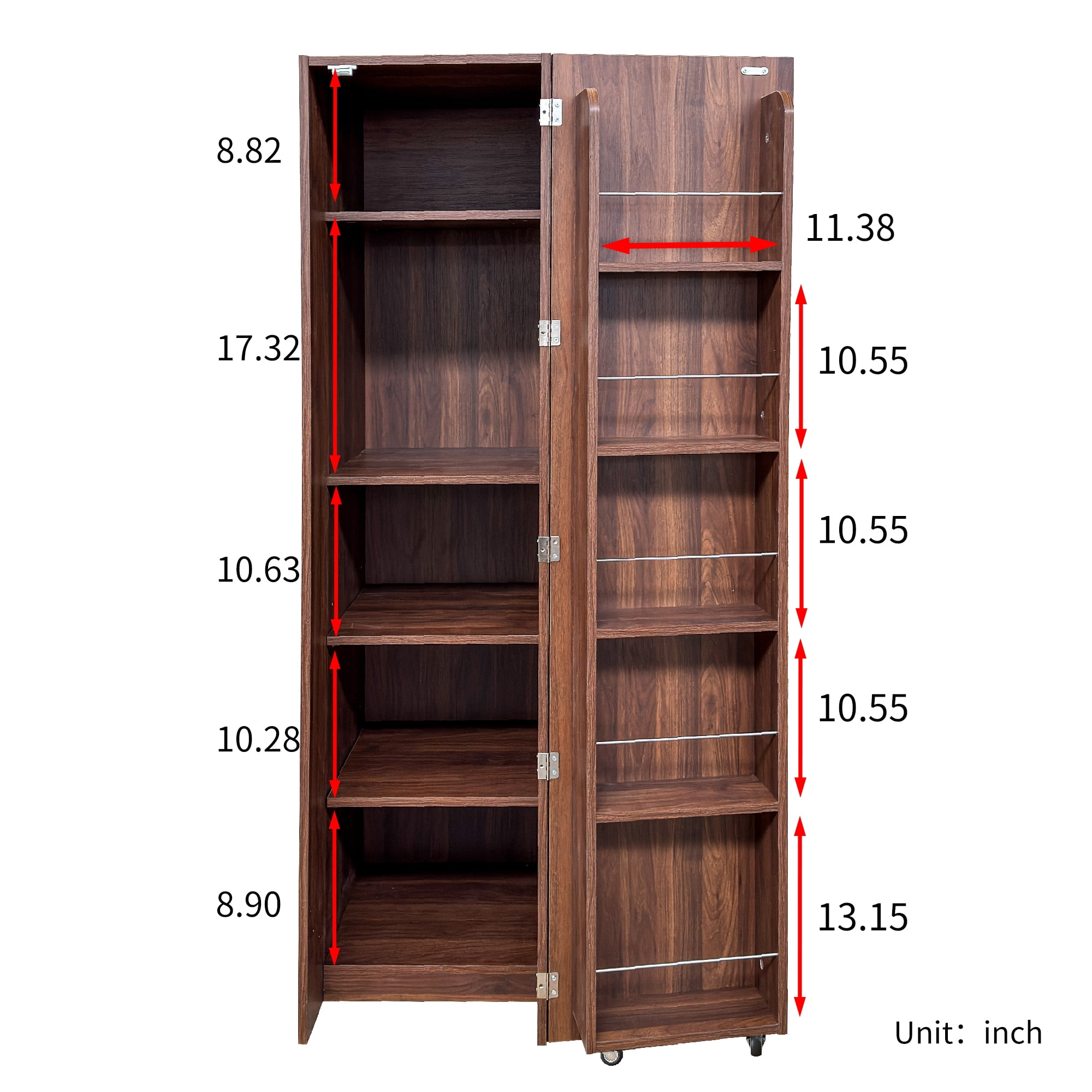 Jopath Kitchen Pantry Cabinet, Freestanding Buffet Cupboards Sideboard with Doors & Shelves, Kitchen Pantry Storage Cabinet for Kitchen Living Room and Dinning Room Walnut