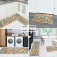 thumbnail image 6 of 2 Piece Bohemian Farmhouse Orange Vintage Rug Kitchen Rug Set, Decor Kitchen Rugs, Absorbent Non-Slip Washable Floor Mats, Home Indoor Runner Rugs 17"x47"+17"x30", 6 of 7