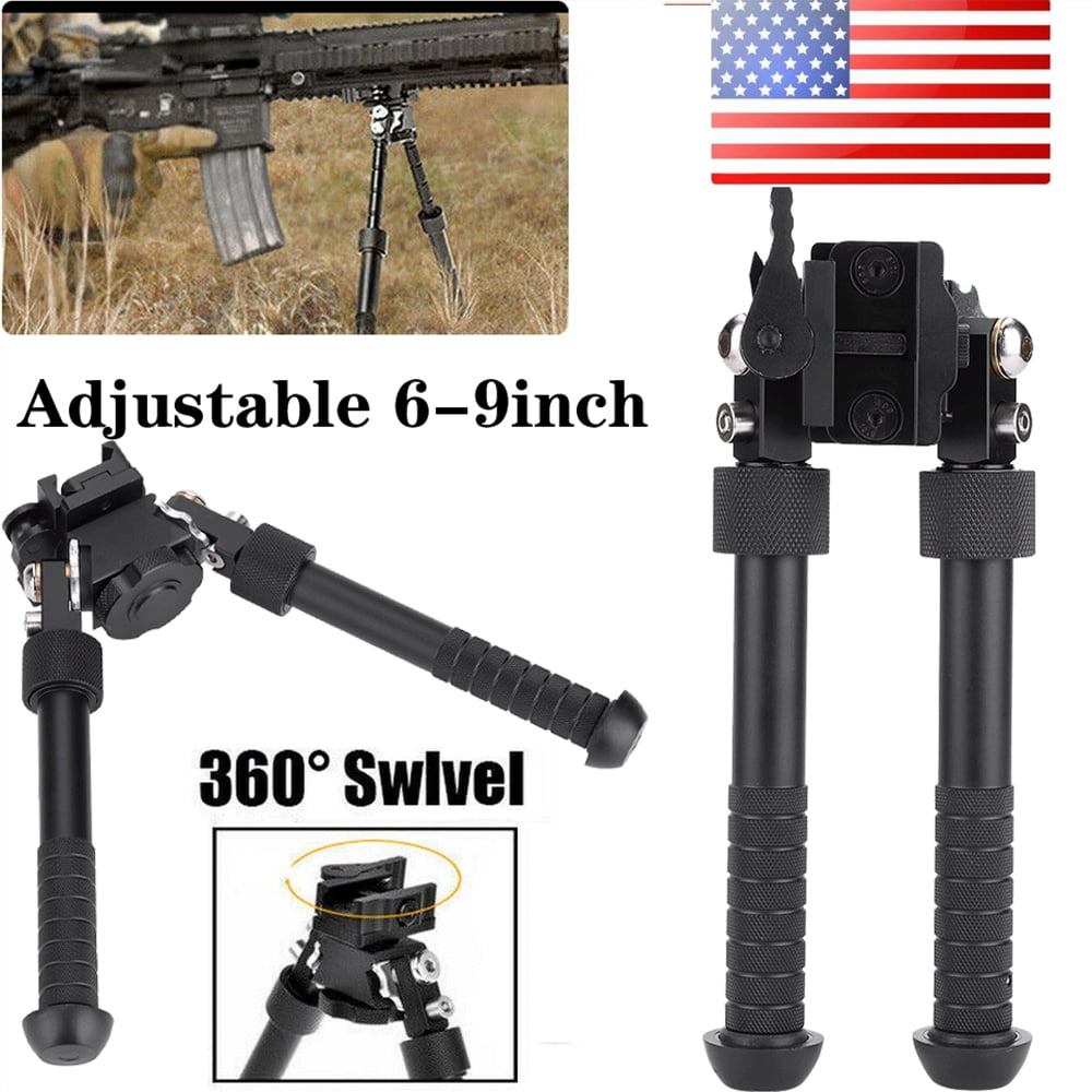 4"-9"Rifle Bipod QD Tactical Picatinny Rail Flat Spring Adjustable Hunting Aid 