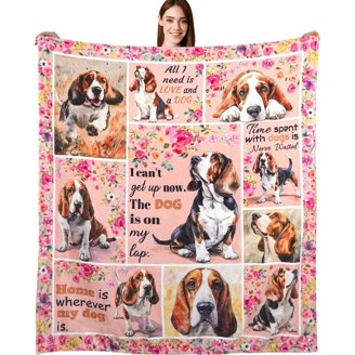 Dog Paw Print Throw Blanket - 50x60 Inches, Sherpa & Microfiber - Cute Pet-Themed Blanket For Bed, Couch, Or Decor