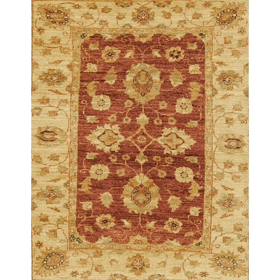 Ahgly Company Machine Washable Indoor Rectangle Abstract Orange Red Area Rugs, 2' x 5'