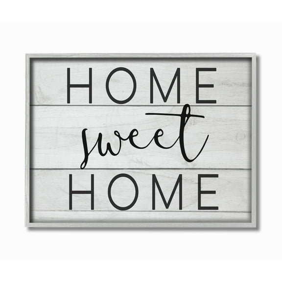 The Stupell Home Decor Home Sweet Home Planks Gray Framed Texturized Art