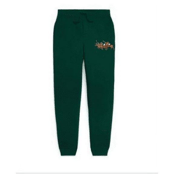 Polo Ralph Lauren Kids Green Big Pony Logo Double-Knit Jogger Pants, M 10-12