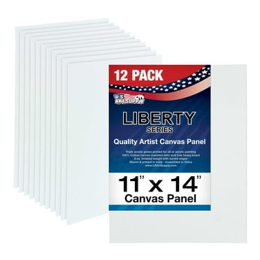 U.S. Art Supply 11 X 14 inch Professional Artist Quality Acid Free Canvas Panels 12-Pack (1 Full Case of 12 Single Canvas Panels)
