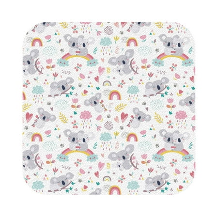 

Matuu Cute Koala for Cup Coasters Set of 6 Leather Coasters Desk Coasters for Office Measures 4” x 4” Square