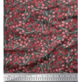 thumbnail image 1 of Soimoi Gray Poly Georgette Fabric Red Berries Fruits Print Fabric by Yard 42 Inch Wide, 1 of 3