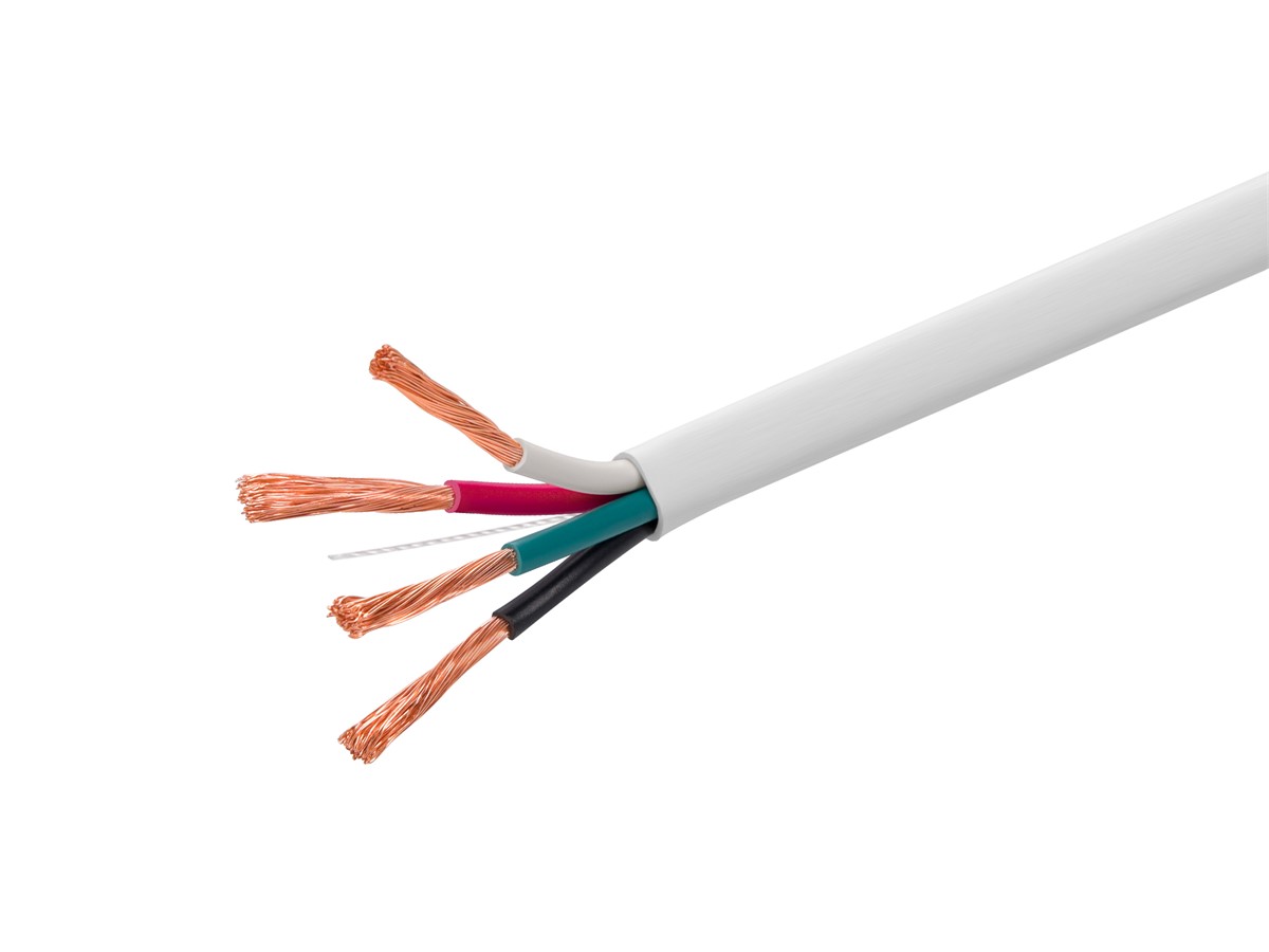 Monoprice Speaker Wire, CL2 Rated, 4-Conductor, 12AWG, 250ft, White