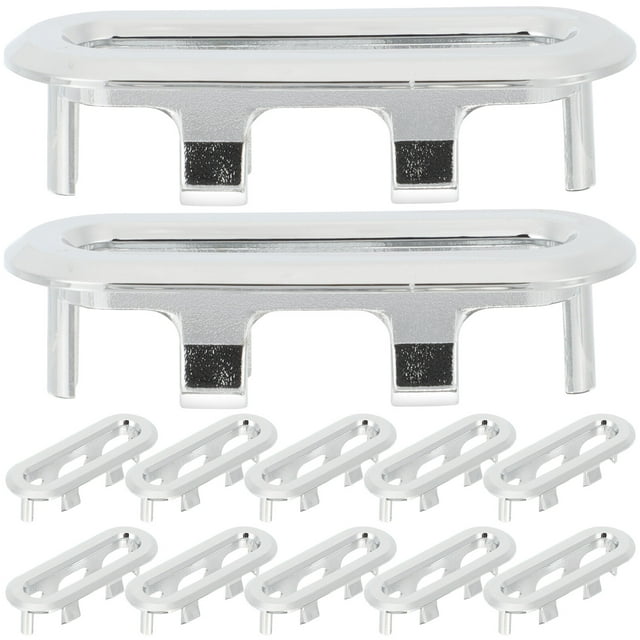 12pcs Sink Overflow Ring in Silver ABS Material for Home Bathrooms and Kitchens 0.5 Inch Size
