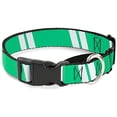 thumbnail image 1 of Buckle-Down Hash Mark Stripe Double Green Silver Martingale Dog Collar, 1 of 1