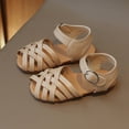 thumbnail image 2 of IUJSOY Toddler Girls Sandals Open Toe Strappy Gladiator Sandals Lightweight Flats Beach Shoes, 2 of 7