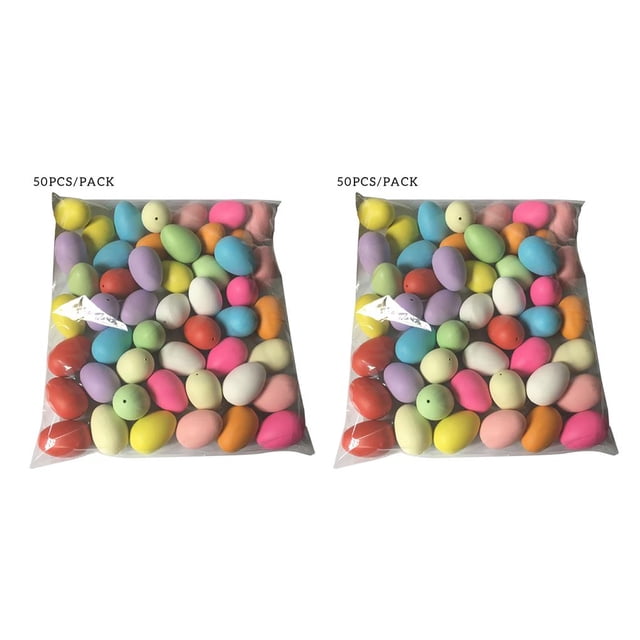 Matsuzay Paquete de 50 huevos falsos de Pascua decoración de huevo Artificial jardín de infantes DIY arte artesanía regalos decorativos para Type1 NO1