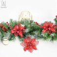 thumbnail image 5 of Gustave 6/12 PCS Christmas Glitter Hollow Artificial Flower Xmas Tree Ornaments 6.3inches Simulation Flower Festival Party Wedding Decor "Red, 6pcs", 5 of 10