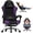 Velvet/Purple, variant on Gaming Chair Velvet Fabric Pocket Spring Cushion,Reclining Gamer Chair,Ergonomic Game Chair with Footrest,Headrest,Red