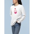 thumbnail image 3 of Old Glory Womens Valentine's Day Heart Cupcake Long Sleeve Graphic T Shirt, 3 of 6
