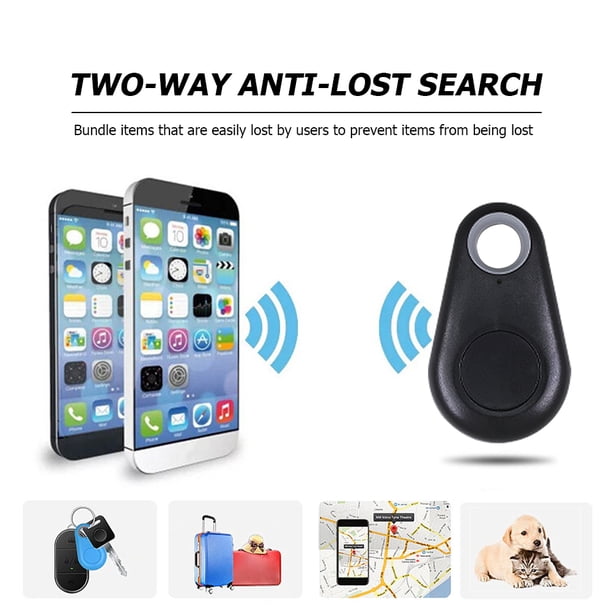Kuymtek Rastreador de GPS inteligente compatible con Bluetooth Localizador de alarma antipérdida de billetera para niños (negro)