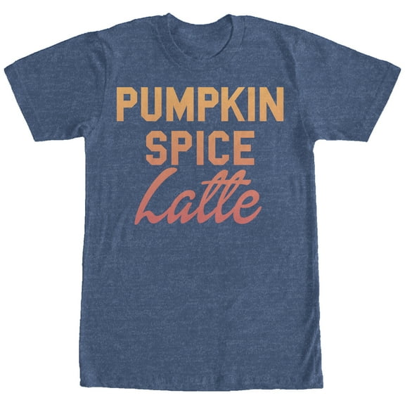 Women's CHIN UP Pumpkin Spice Latte  Boyfriend Graphic Tee Navy Blue Heather 2X Large