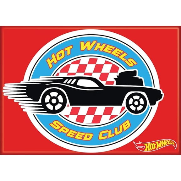 Ata Boy Hot Wheels Speed Club Red 2.5" X 3.5" Magnet for Lockers and Refrigerators