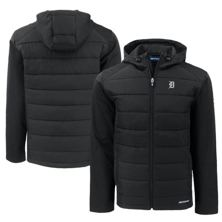 Men s Cutter & Buck Black Detroit Tigers Big & Tall Evoke Hybrid Eco Softshell Recycled Full-Zip Jacket