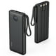 thumbnail image 1 of VRURC Portable Charger with Built in Cables, 10000mAh Slim USB C Power Bank,5 Output 2 Input LED Display External Battery Pack Phone Charger Compatible with iPhone,Samsung,Android-Black(1 Pack), 1 of 5