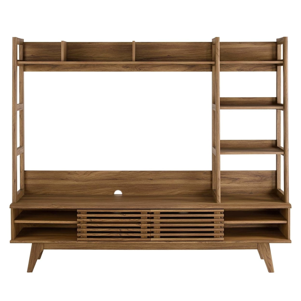 Modway Render TV Stand Entertainment Center in Walnut
