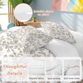 thumbnail image 3 of Khaki Flower Bedding 3 Piece Duvet Cover Set California King, Vintage Farmhouse Boho Leaf Spring Plant Soft Microfiber Comforter Cover with Zipper Closure & Pillowcases, FadeResistant Quilt Cover, 3 of 9