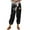 Black, variant on Clearance! Women's High Waisted Capri Pants Summer Cotton Drawstring Loose Casual Cropped Trousers Pockets Black XXXXL Size