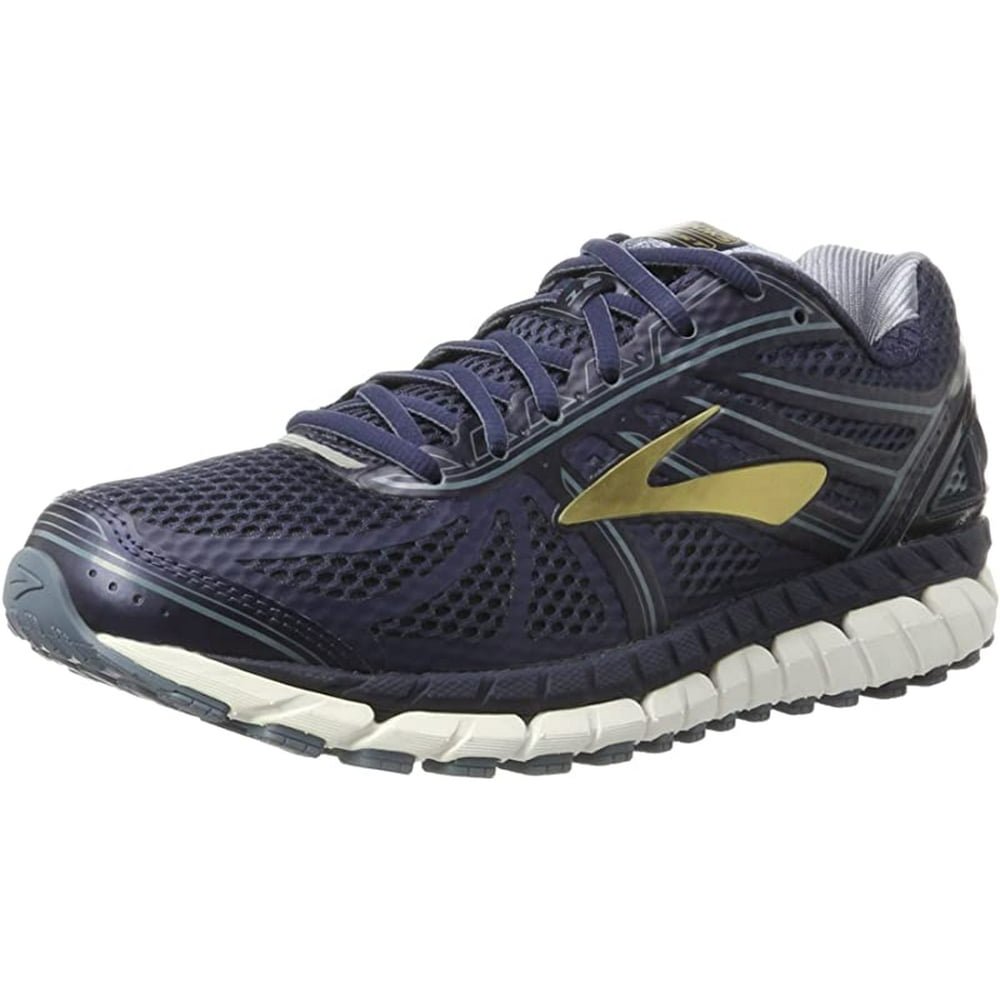 Brooks Brooks Men's Beast 16 Running Shoe, Navy/Gold, 9 4E(XW) US