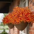 thumbnail image 6 of 16 Bundles Artificial Fall Flowers for Outdoors Fake Plants UV Resistant Plastic Plants Shrubs Bushes for Home Fall Front Door Porch Garden Autumn Decor (Fall Orange), 6 of 7