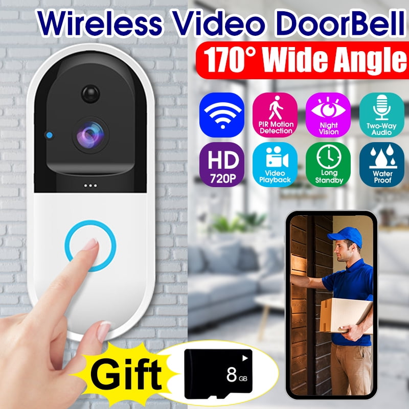 (With 8GB SD Card) Smart Video Wireless WiFi Video Doorbell