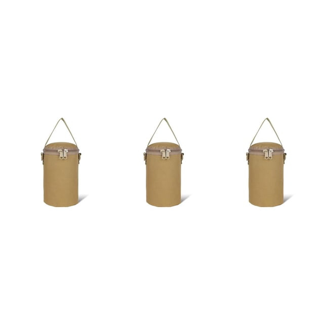 Greeniant Bolsa de almacenamiento de cilindro de combustible con cremallera reutilizable lavable bolsa organizadora para cocinar Picnic funda Marrón Pequeña 3Conjunto