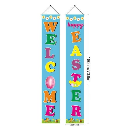 Reusable Happy Easter Gifts Home Hangings Easter Door Decoration Easter Banners Easter Couplets Hanging Decorations 5
