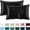 Black, variant on Cuoff Set of 2 Body Satin Pillowcases, Teal Long Pillowcase 20x54 Inches, Soft Breathable Silky Pillow Cases for Sleeping, Bed Pillow Cover with Envelope Closure