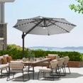 thumbnail image 5 of Senfot 10FT Offset Cantilever Patio Umbrella Solar LED Lights 360° Rotation Tilt Waterproof Cross Base for Backyard Pool Deck Garden, 5 of 9