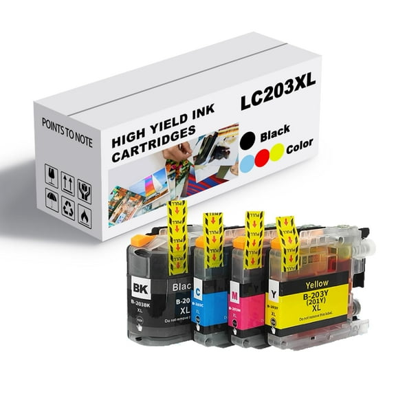 Ink Cartridge for Brother LC203XLBK LC203XLC LC203XLM LC203XLY High Yield,Compatible for Brother J4620DW J4320DW J4420DW J5520DW J5620DW J5720DW Printer Combo Pack