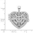 thumbnail image 2 of Solid 925 Sterling Silver CZ Cubic Zirconia Design Heart Locket Pendant Charm - 26mm x 24mm, 2 of 3