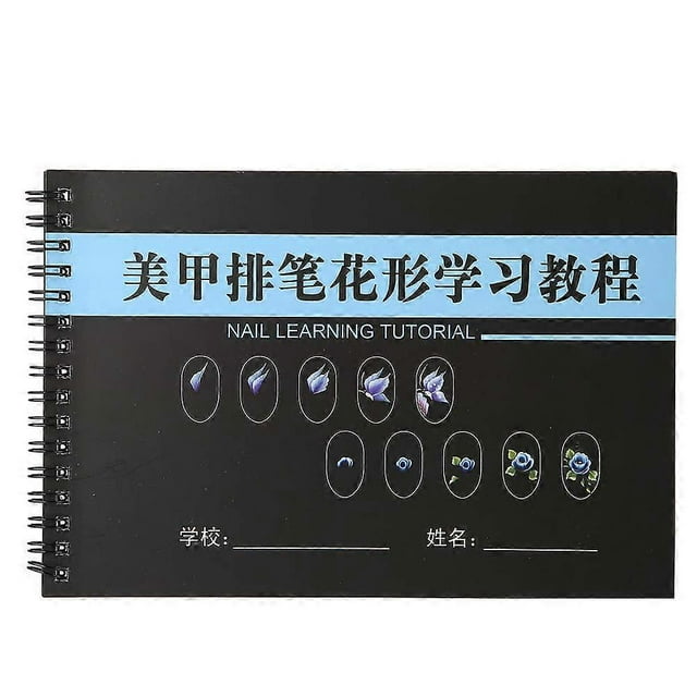 Modèle de pratique du nail art, livre d'apprentissage en papier, cahier d'exercices de manucure, dessin, peinture 01#