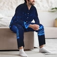 thumbnail image 7 of Fotbe Futuristic Book Knowledge Pattern Long Sleeve Pajama Set for Men,Sleepwear Set,2-piece Loungewear Set,Soft PJs Comfy Nightwear with Pockets-Medium, 7 of 7