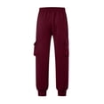 thumbnail image 6 of XuJwPNcy Men's Sweatpants with Pockets Elastic Waist Cotton Joggers Active Athletic Workout Cargo Pants Running Outfit(Wine,XX-Large), 6 of 7