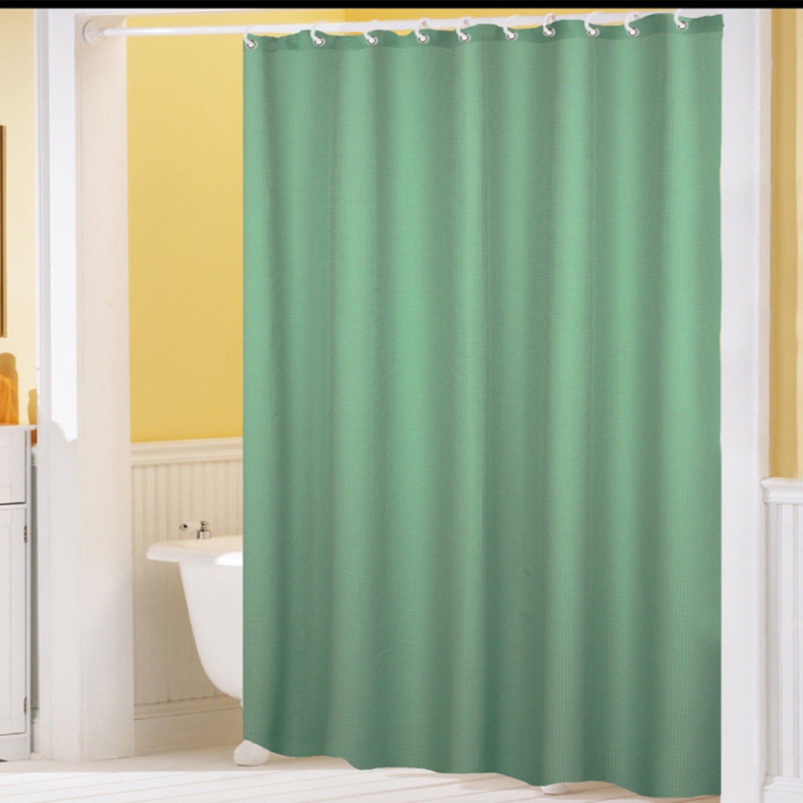 Sweet Home Collection Hotel Waffle Weave Fabric Shower Curtain with