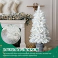 thumbnail image 2 of Tcbosik White Artificial Christmas Tree, 4ft Unlit Potted PVC Xmas Tree with 200 Branches & Metal Stand, Minimalist Holiday Decor for Living Room, Office & Entryway, 2 of 7