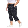thumbnail image 4 of Endives Womens Casual Pants Plus Size Casual Elastic Waist Loose Fit Linen Pant Women With Pockets Activewear S-6XL Camouflage, 4 of 6