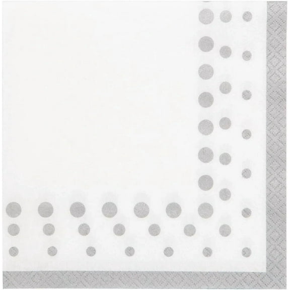 Sparkle & Shine Silver Wedding Anniversary Party Paper Luncheon Napkins