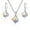 Rainbow, variant on Square Cube  Crystal Necklace Purple Dangle Earrings Set (Box Packing) Y418-Purple-Set