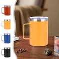 thumbnail image 1 of Sentmoon Tasse à Café Tasse à Café en Acier Inoxydable 304 avec Couvercle Isolation Thermique Extérieur Portable Poignée Confortable Chaleur et Froid Disponible pour la Maison et comme Cadeau, 1 of 9