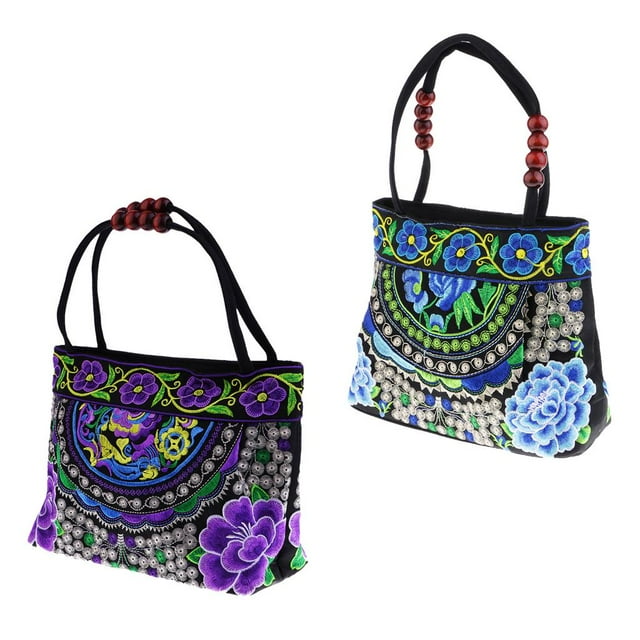 2 Piezas de Bolsos Bordadas con Floral Retro para Mujeres Y Niñas Yotijar Bolso de mujer bordado