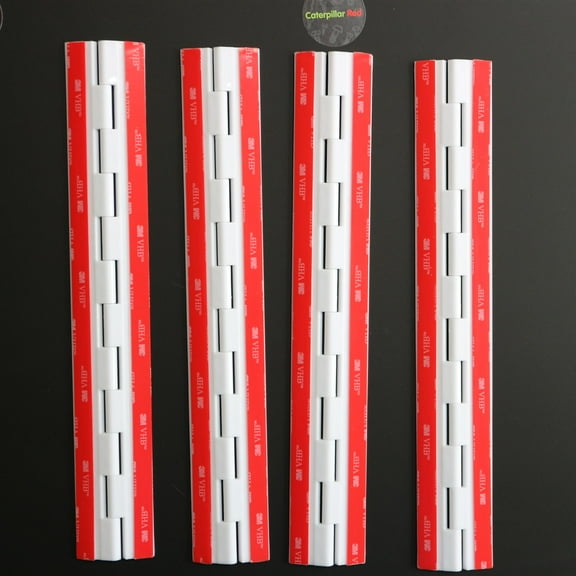 4 x 300mm White Acrylic Hinges. No glue required, Self Adhesive. White Plastic Acrylic, (11 13/16 in) -4 Pack-