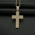 thumbnail image 2 of Hip Hop Iced Out Big Knight Cross Pendant Male 14K Yellow Gold Christian Necklace For Men Religious Jewelry Gift, 2 of 3
