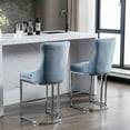 thumbnail image 5 of 26" Velvet Dining Chairs, Modern Dining Chair with Button Back&Rivet Trim, Leisure Upholstered Dining Chairs, Accent Desk Chair for Kitchen Living Room Wine Bar(Light Blue,Set of 6), 5 of 11